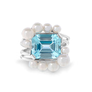 Deco Splash Ring with pearl jackets