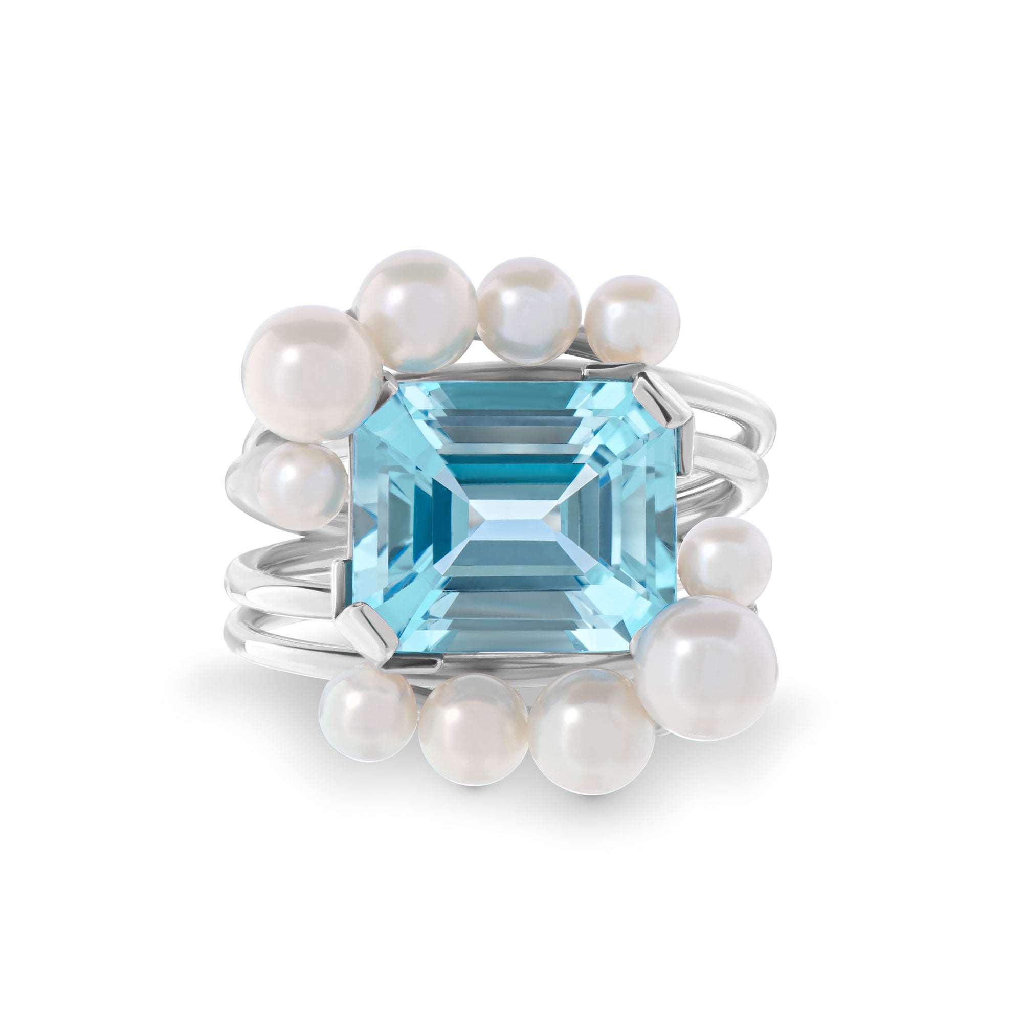 Deco Splash Ring with pearl jackets