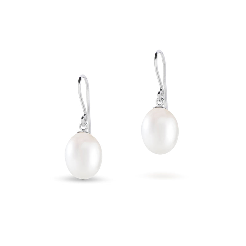 Sea Foam Pearl Drop - Silver