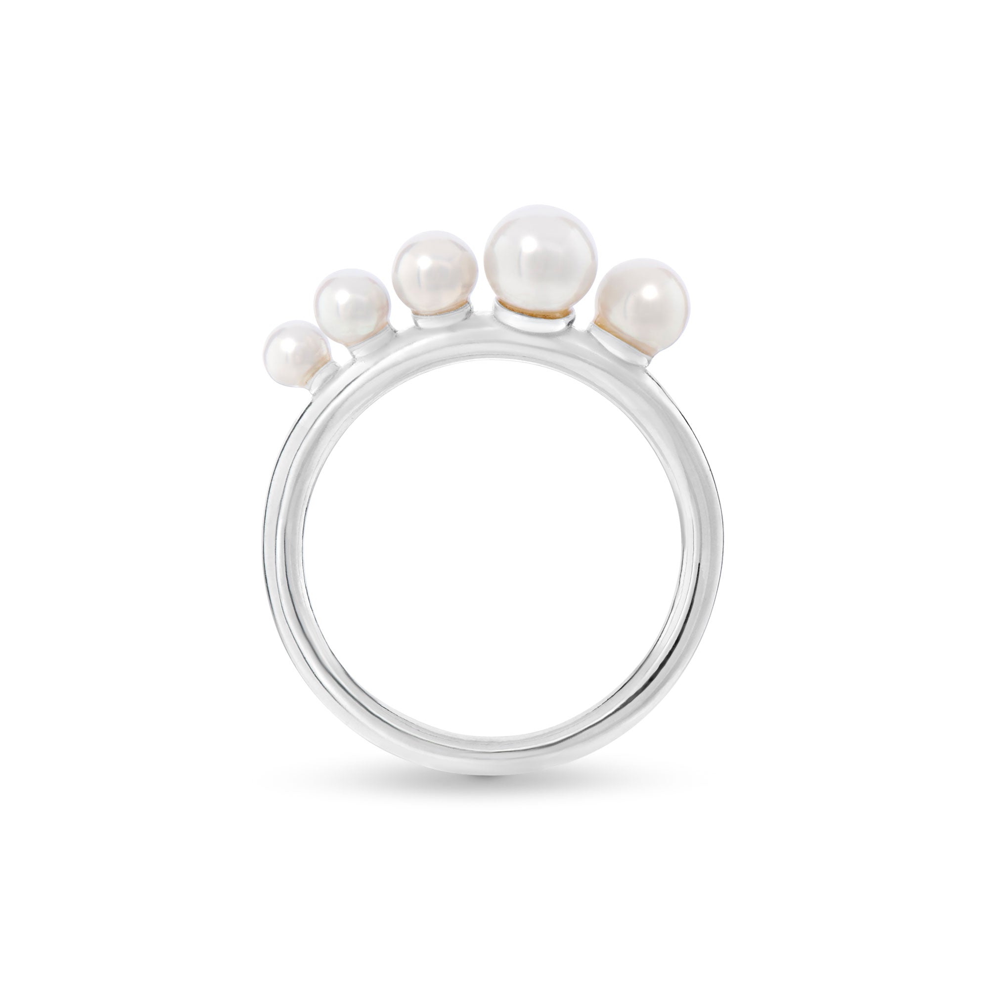 Sea Foam Graduated Pearl Ring