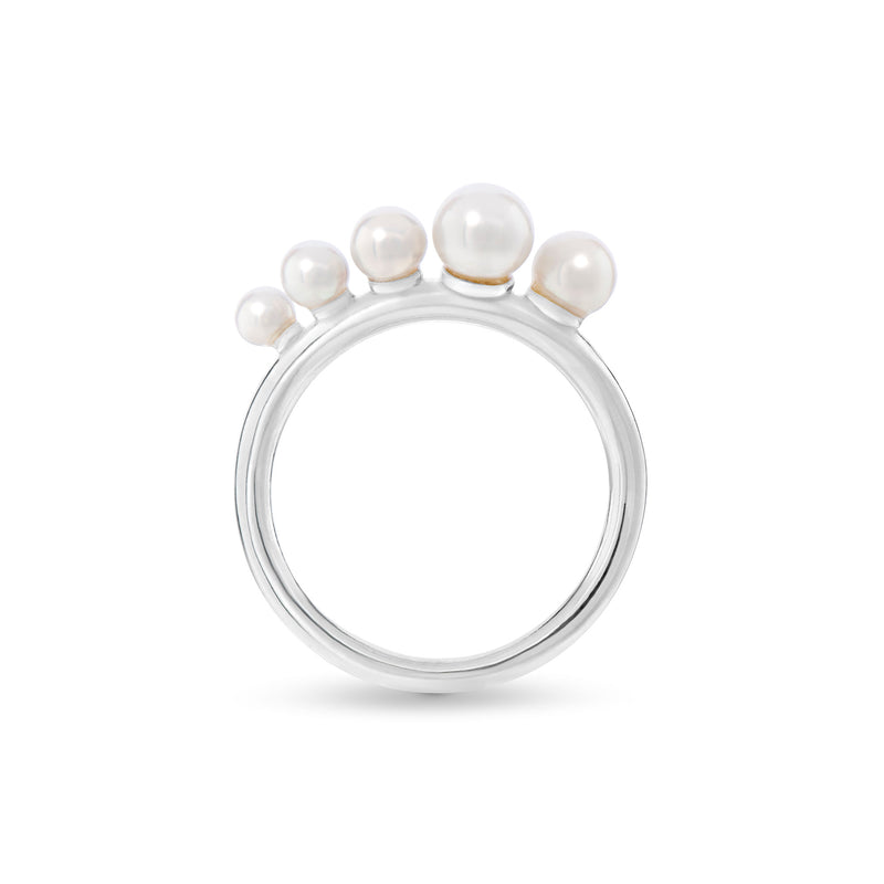 Sea Foam Graduated Pearl Ring