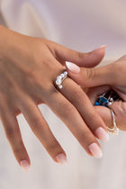 Deco Splash Ring with pearl jackets
